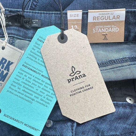 prAna Women's Jada Jeans indigo blue wash boot cut size 12 NEW - Picture 5 of 8